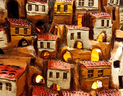Village Pottery Tea Light Houses