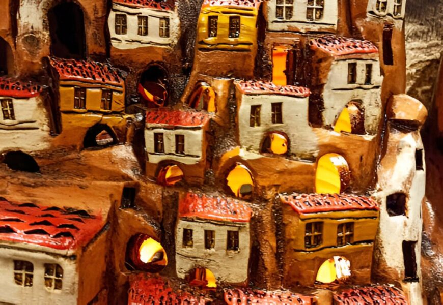 Village Pottery Tea Light Houses