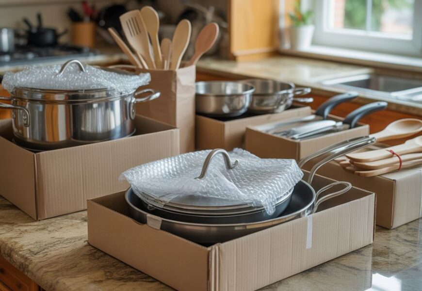 how to pack pots and pans when moving