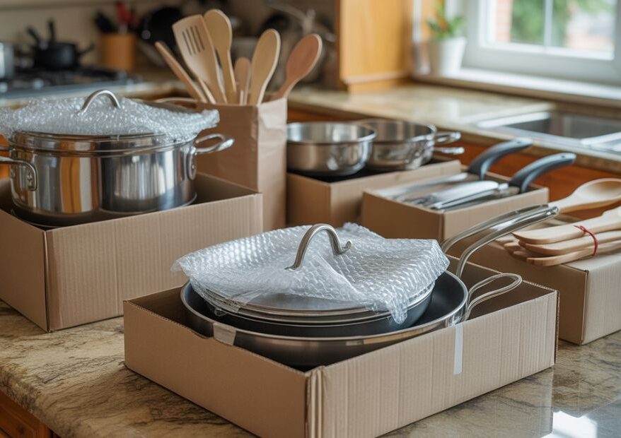 how to pack pots and pans when moving