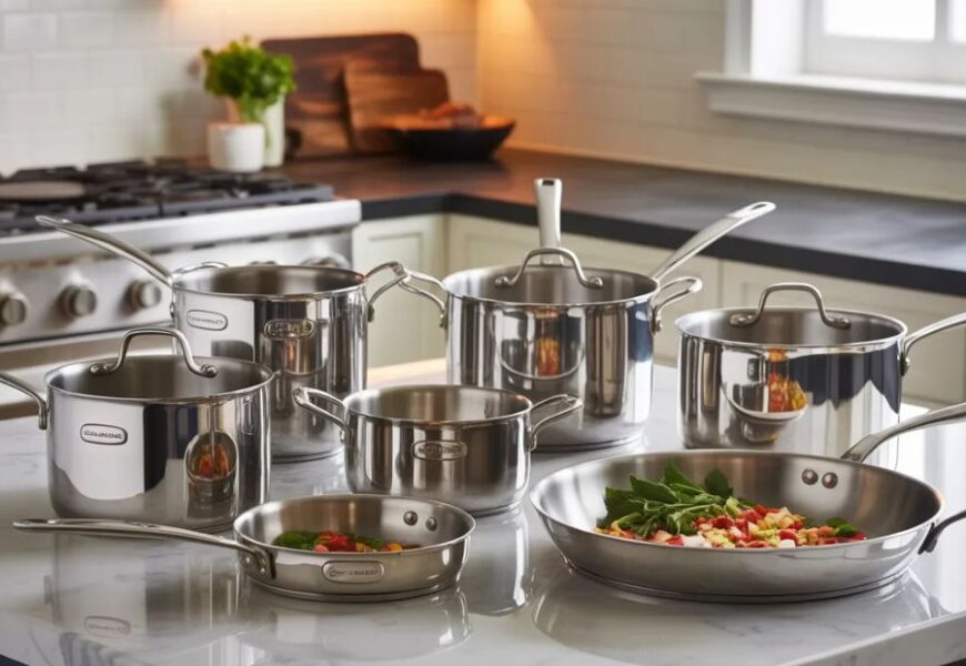 calphalon premier 8-piece tri-ply fully clad stainless steel cookware set