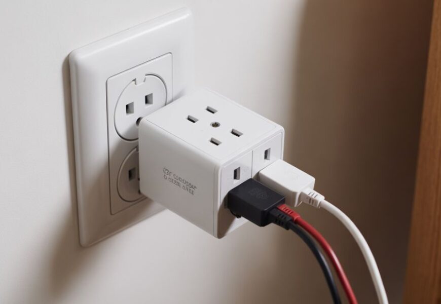 fosmon compact 3-prong 110v power outlet adapter multiplier