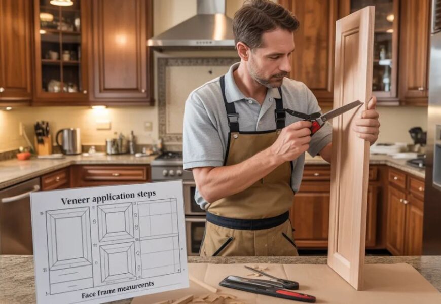 kitchen cabinet refacing veneer trimming guide for face frame cabinets