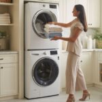 washtower stacked smart laundry center 4.5 cu.ft. front load washer